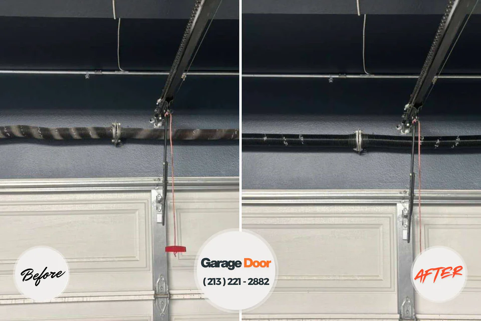 Before and after: garage door spring repair Riverdale, UT